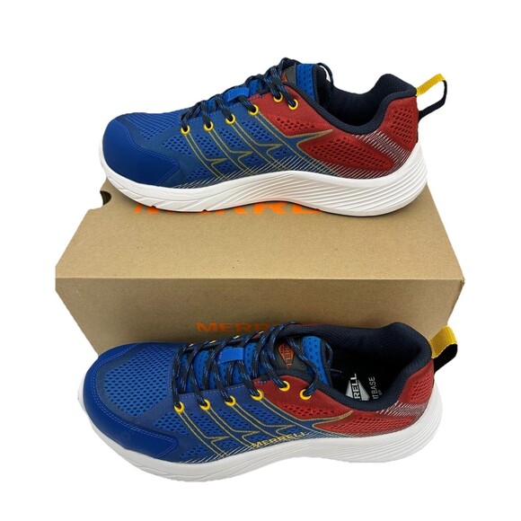 Merrell Men’s Safety Foot Wear Moab Flight CF Blue/Lava‎ Size 9.5 New - Picture 1 of 16
